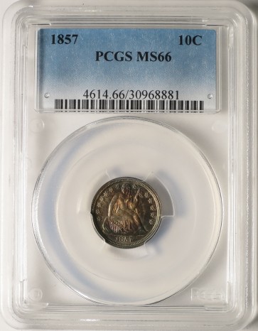 1857 10C - PCGS MS66