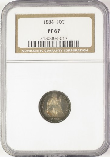 1884 10C - NGC PF67