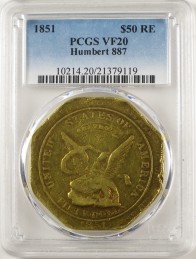 1851 $50 Humbert RE - PCGS VF20