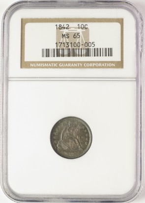 1842 10C NGC MS65
