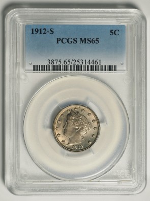 1912-S 5C - PCGS MS65