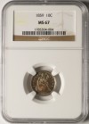 1859 10C F-107, R.3, MS67 NGC