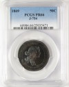 1869 50c, J-754 - PCGS PR66